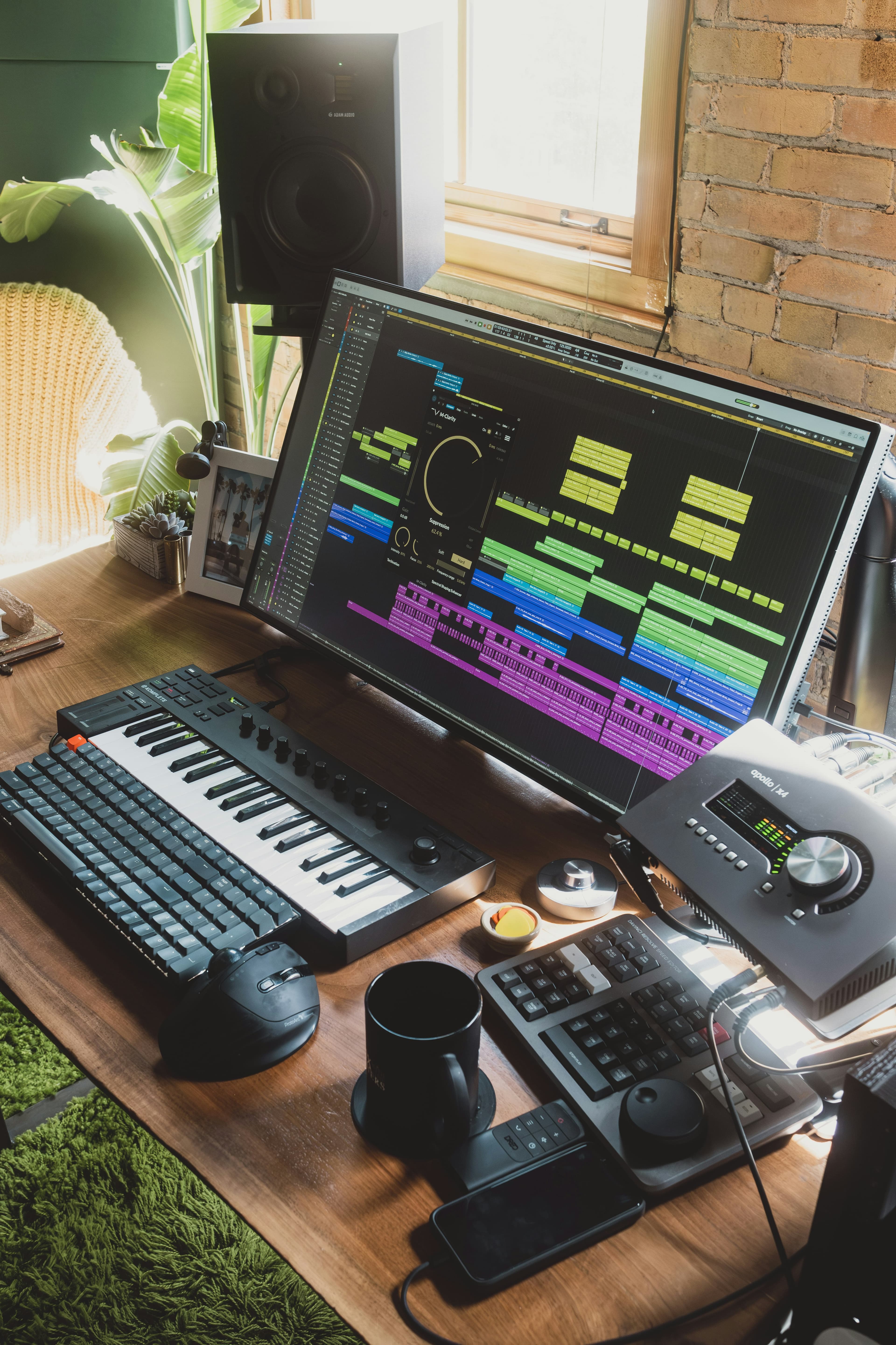 Music production studio setup